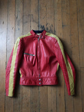 Load image into Gallery viewer, vintage 1970s Kawasaki motorcycle leather riding outfit jacket and pants