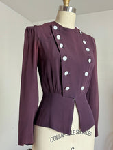 Load image into Gallery viewer, vintage 1930s 40s rayon bellboy blouse {s}