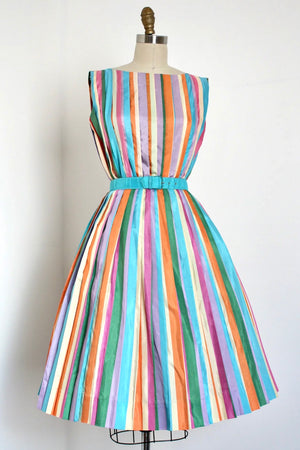 vintage 1960s rainbow stripe dress