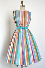 Load image into Gallery viewer, vintage 1960s rainbow stripe dress