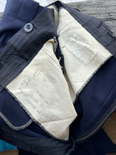 Load image into Gallery viewer, vintage 1940s navy blue slacks with watch pocket 32"W