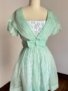 vintage 1960s lace wiggle dress with over dress set {xs}