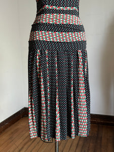 vintage 1940s rayon abstract print dress {xs}