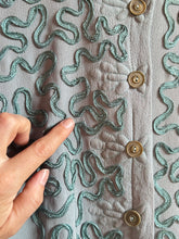 Load image into Gallery viewer, vintage 1930s 40s trapunto rayon dress {xs}