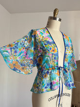 Load image into Gallery viewer, vintage 1970s flutter sleeve jacket top {xs-L}