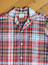 Load image into Gallery viewer, vintage 1950s plaid cotton short sleeve shirt