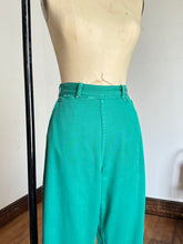 Load image into Gallery viewer, vintage 1950s green side zip denim jeans {xs/s}