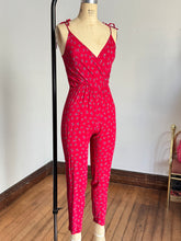 Load image into Gallery viewer, vintage 1970s novelty panda bear rayon jumpsuit {xs-s}