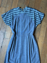 Load image into Gallery viewer, vintage 1950s grey multi-tone dress {m}