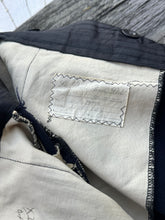 Load image into Gallery viewer, vintage 1940s navy blue slacks with watch pocket 32"W