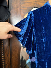 Load image into Gallery viewer, vintage 1930s blue velvet dress {xs}