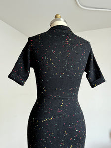 vintage 1950s flecked knit sweater dress {s-L}