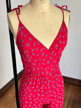 Load image into Gallery viewer, vintage 1970s novelty panda bear rayon jumpsuit {xs-s}