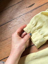 Load image into Gallery viewer, vintage 1950s yellow wool long sleeve button up shirt