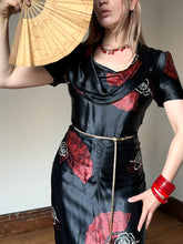 Load image into Gallery viewer, vintage 1940s novelty fan dress {xs}