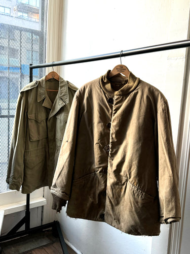 THRASHED vintage 1940s M-43 field jacket set (2pc) jacket and liner