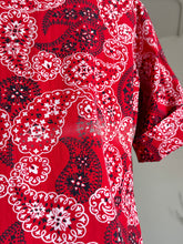 Load image into Gallery viewer, vintage 1950s bandana print blouse {L}