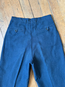 vintage 1950s wool trousers with watch pocket and subtle fleck 30"W
