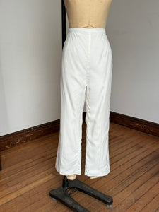 vintage 1960s white high waisted pants {31”W}