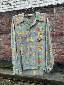 vintage 1940s long sleeve rayon shirt