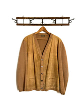 Load image into Gallery viewer, vintage 1960s suede cardigan sweater