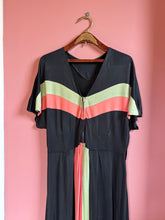 Load image into Gallery viewer, vintage 1940s rayon jersey color block dressing gown {1X}