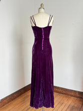 Load image into Gallery viewer, vintage 1930s purple velvet gown {xs}