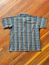 Load image into Gallery viewer, vintage 1960s plaid short sleeve button up shirt - loop collar