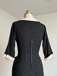 vintage 1950s flecked wool dress {s}