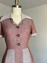 Load image into Gallery viewer, vintage 1940s two tone dress {L}