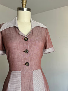 vintage 1940s two tone dress {L}