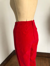 Load image into Gallery viewer, vintage 1950s red velvet pants {s}