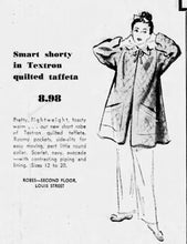 Load image into Gallery viewer, vintage 1950 Textron quilted bed jacket {L}