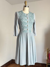 Load image into Gallery viewer, vintage 1930s 40s trapunto rayon dress {xs}