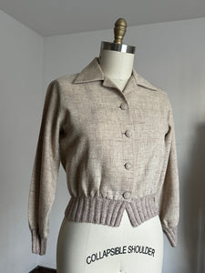 vintage 1950s brown fleck cropped jacket {m}