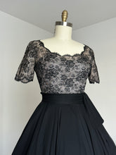 Load image into Gallery viewer, vintage 1950s lace top party dress {m}