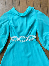 Load image into Gallery viewer, vintage 1960s blue baby doll mini dress {xxs}