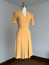 Load image into Gallery viewer, vintage 1930s mustard rayon dress {xs}