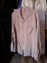 Load image into Gallery viewer, vintage 1950s flecked rayon long sleeve shirt loop collar