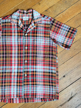 Load image into Gallery viewer, vintage 1950s plaid cotton short sleeve shirt