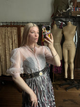 Load image into Gallery viewer, vintage 1950s sheer pink blouse {xs/s}