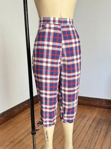 vintage 1950s plaid capri pants {s}