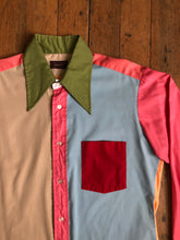 Load image into Gallery viewer, vintage 1970s color block long sleeve shirt