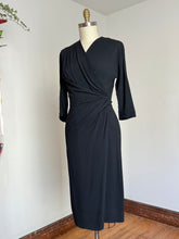 Load image into Gallery viewer, vintage 1950s black rayon Dorothy O’Hara dress {s-m}