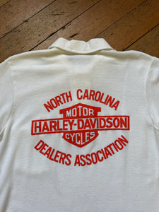 vintage 1970s Harley Davidson dealership polo shirt