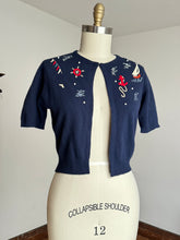 Load image into Gallery viewer, vintage 1950s cashmere Nautical cardigan {s-m}