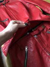 Load image into Gallery viewer, vintage 1970s Kawasaki motorcycle leather riding outfit jacket and pants