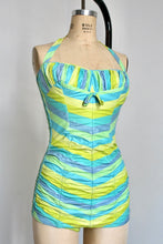 Load image into Gallery viewer, vintage 1950s striped swimsuit {xs-s}