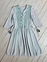 Load image into Gallery viewer, vintage 1930s 40s trapunto rayon dress {xs}