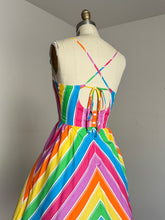 Load image into Gallery viewer, vintage 1970s rainbow sun dress {xs}